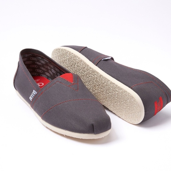 TOMS X AUDI Limited Edition Classic Slip On Ash Gray Unisex 7.5 Men 9 Women NIB - Picture 3 of 5